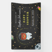 Banderoles Baby shower spatial, Ours Teddy, Cutie cosmique (Verticale)