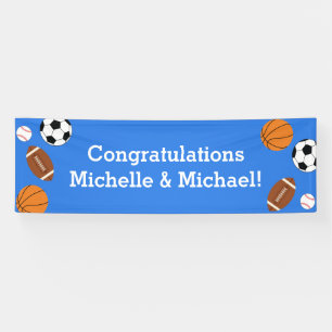 Banderoles Baby shower sportif Co-ed Thème Garçon Bleu