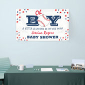 Banderoles baby shower sportif de baseball "Oh Boy" (Salon professionnel)
