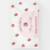 Banderoles Baby shower sucré aux fraises (Vertical)