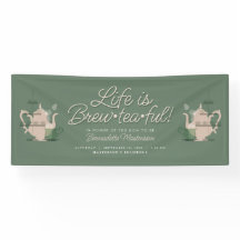 Baby shower Tea Party Cute Minimaliste Chic Vert