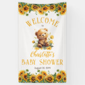 Banderoles Baby shower Teddy Bear et Sunflower (Vertical)