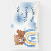 Banderoles Baby shower Teddy Bear Rainbow Boys (Vertical)