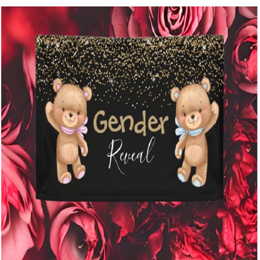 Banderoles Baby shower Teddy Genre Reveale Invitation