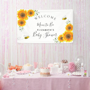 Banderoles Baby shower tournesol blanc maman à être rustique