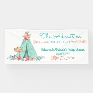 Banderoles Baby shower tribal TeePee Boho