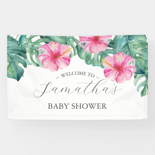 Banderoles Baby shower tropical de Luau (Horizontal)