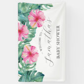 Banderoles Baby shower tropical de Luau (Vertical)