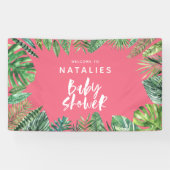 Banderoles Baby shower tropical de palmette et de manuscrit (Horizontal)