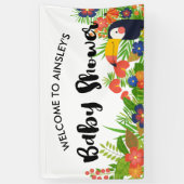Banderoles Baby shower tropical de toucan (Vertical)