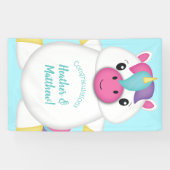 Banderoles Baby shower Unicorn Turquoise (Horizontal)