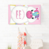 Banderoles Baby shower Unicorne rose (En situation)