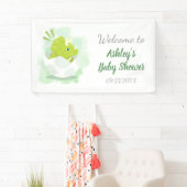 Banderoles Baby shower vert Oeuf Dinosaur Cute (En situation)
