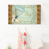 Banderoles Baby shower Vintage garçons (En situation)