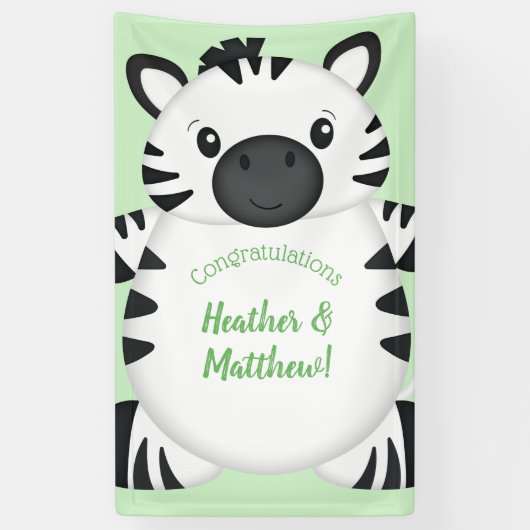 Banderoles Baby shower Zebra (Vertical)