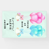 Banderoles Baby showers jumeaux (Horizontal)