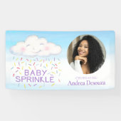 Banderoles Baby Sprinkle whimsy cloud photo baby shower bleu (Horizontal)