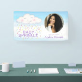 Banderoles Baby Sprinkle whimsy cloud photo baby shower bleu (Salon professionnel)