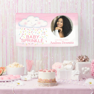 Banderoles Baby Sprinkle whimsy cloud photo baby shower rose