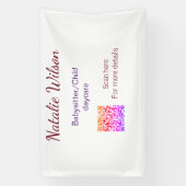 Banderoles Babysitter garderie nounou ajouter nom détails q (Verticale)