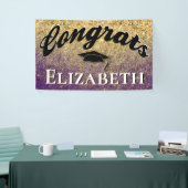 Banderoles Bac de diplôme Girly Gold Purple (Salon professionnel)