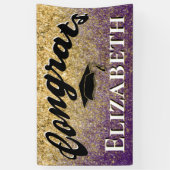 Banderoles Bac de diplôme Girly Gold Purple (Vertical)