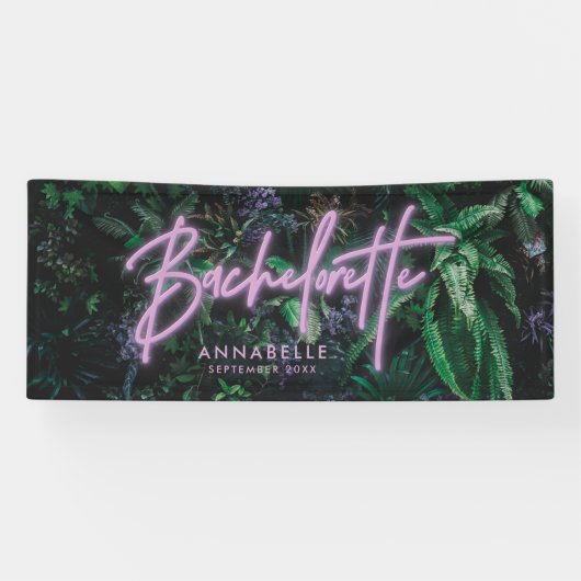 Banderoles Bachelorette banne de néon violet clair moderne (Horizontal)