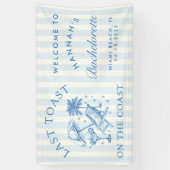 Banderoles Bachelorette Côtière Moderne Cocktail Party Blue (Vertical)