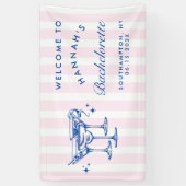 Banderoles Bachelorette de cocktail bleu moderne rétro (Vertical)