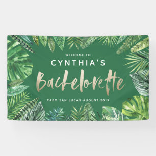 Banderoles Bachelorette en feuille de palme tropicale et en o