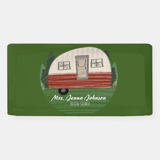 Banderoles Bachelorette Party Camper Mountains Week-end Green (Horizontal)