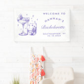 Banderoles Bachelorette Retro Moderne Violet Cocktail (En situation)