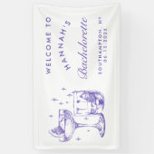 Banderoles Bachelorette Retro Moderne Violet Cocktail (Vertical)
