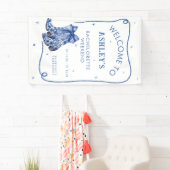 Banderoles Bachelorette Week-end Affiche de bienvenue bleue (En situation)