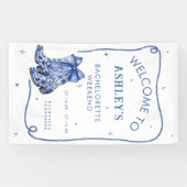 Banderoles Bachelorette Week-end Affiche de bienvenue bleue (Horizontal)