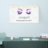 Banderoles Bachelorte d'aquarelle aux yeux violets glamour (Salon professionnel)
