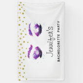 Banderoles Bachelorte d'aquarelle aux yeux violets glamour (Vertical)