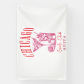 Banderoles Bachelorte rose de Chicago (Verticale)