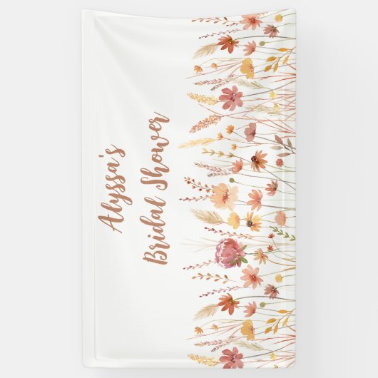 Banderoles Baigneuse de mariage bohème en terre cuite à fleur (Vertical)