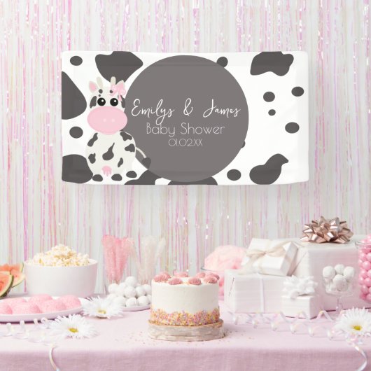 Banderoles Bain de bébé motif vache (Fête)