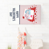 Banderoles Baisers avec les Coeurs rouges Saint Valentin (En situation)