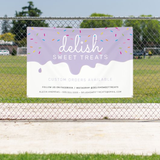 Banderoles Baker Frosting Drip arroses colorées Lilac (Insitu)