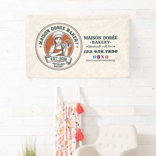 Banderoles Bakery Store Pastry Chef Dessert Sweets Cake Baker (En situation)