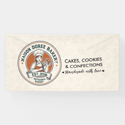 Banderoles Bakery Store Pastry Chef Dessert Sweets Cake Baker (Horizontal)