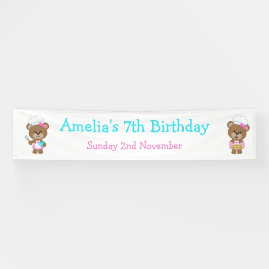 Banderoles Baking Bear Anniversaire (Horizontal)