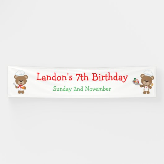 Banderoles Baking Bear Anniversaire (Horizontal)