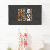 Banderoles Balai d'Halloween de professeur de maths drôle (En situation)