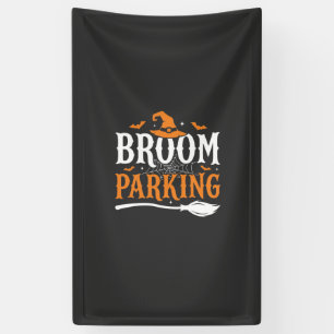 Banderoles Balai d'Halloween Parking Chapeau de Sorcière Grap
