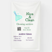 Banderoles Balai gitter vert bleu propre ajouter nom adresse (Vertical)