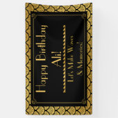 Banderoles Balances de sirène Art Déco - Anniversaire noir &  (Vertical)